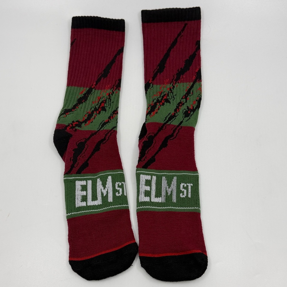 Nightmare on Elm Street Themed Socks - Red and Green